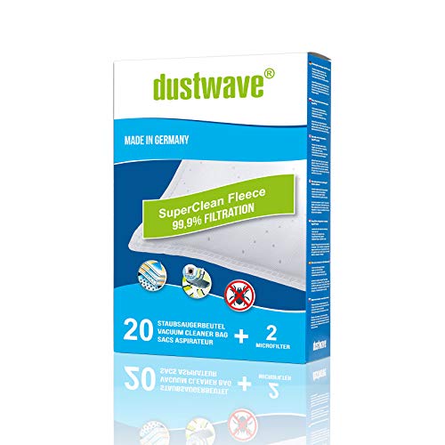 dustwave® Megapack - Bolsas de filtro para aspiradora Quigg (Aldi) - BS 4000.07.08 - Bolsas para aspiradora de marca (20 unidades)