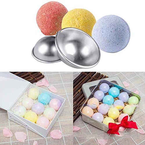 DXIA 6 Piezas Moldes de Bomba de Baño DIY, Bomba De Baño Moldes, Bomba de Baño de Acero Inoxidable con 3 Tamaños, Bomba de Baño Molde de Metal, para Bombas de Baño Caseras y Crea