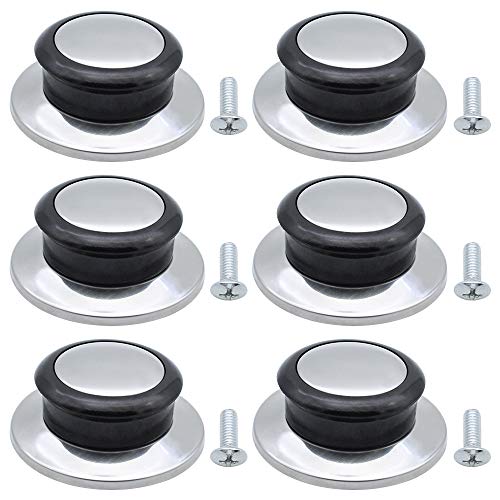 DXLing 6 Unidades Pomo para Tapa de Cocina Universal Manija de Elevación Perillas de Repuesto Resistente Calor con Tornillos Pomo para Tapa de Olla Utensilios de Cocina Reemplazar Piezas de Repuesto