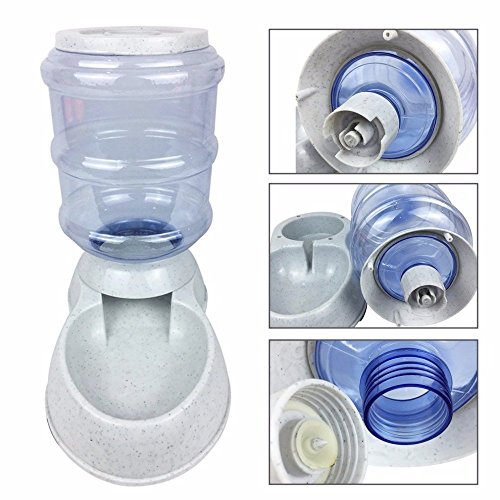 DZL- Dispensador de Agua Automático para Mascotas de Gatos/Perros 3.5L x 2 Piezas Dispensador Comida y Agua de Perros (Bebedero+Comedero)