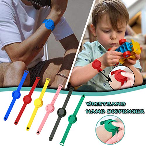 Earleye0 Dispensador de Mano para Niños Adultos Pulsera Dispensador de Jabón para Correa Portátiles Silicona Ajustable al Aire Libre Apriete el cinturón