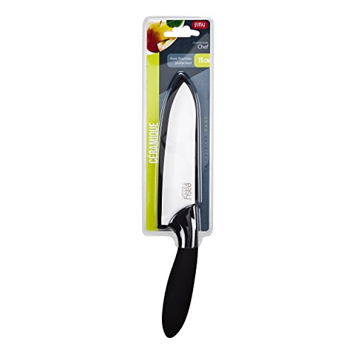 EASY MAKE CMKD3126 - Cuchillo con mango suave y funda de cer mica, cer mica, Longeur Lame : 15 cm