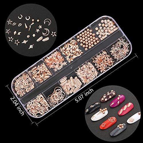 Ebanku 10 Cajas Piedras para Uñas decoración, Colorido Kit de Diamantes de Imitación de Uñas Adornos Cristales Rhinestones Diamonds Beads con 1 Pinzas y 1 Bolígrafos de Cera para Arte de Uñas Gel