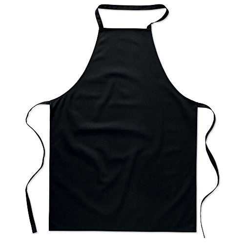 eBuyGB - Delantal de cocina unisex para cocinar, algodón, color negro