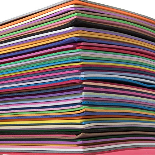 Edukit EVA Foam Sheets; A4 and A5 Sizes; 2mm Thick; 60 per Pack; Assorted Colours - for DIY Craft Activities and Supplies