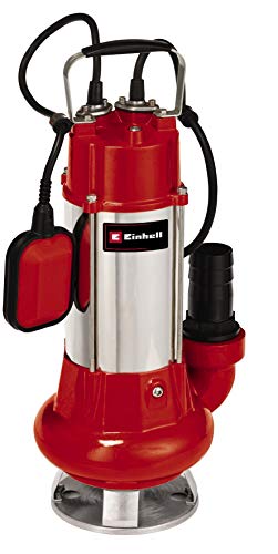 Einhell GC-DP 1340 G - Bomba de aguas sucias (1300 W, capacidad de 23.000 l/h, profundidad max. de inversión 5m, conexión de manguera 59.6mm, cuerpos extraños hasta 40 mm, incl. cable de 6 metros)