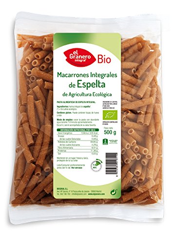 EL GRANERO MACARRONES DE ESPELTA INTEGRAL BIO, 500 g