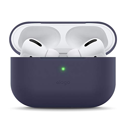 elago Slim Fit Funda Silicona Compatible con Apple AirPods Pro (2019) - 360° Protección de Cuerpo Completo, Premium Silicona [Ajuste Probado] (Jean Indigo)