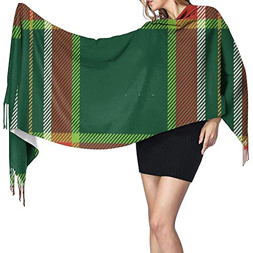 Elaine-Shop Christmas Tartan Shawl Wrap Bufanda cálida de invierno Cape Bufanda grande Bufandas de gran tamaño para mujeres