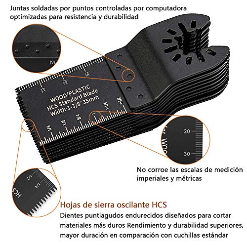 electrapick 28 Piezas Accesorios para Herramientas Oscilantes Multifunción Hojas de Sierra Bosch Dewalt Makita para Corte de metal/madera/azulejo/clavo