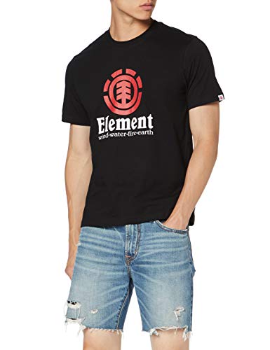 Element Vertical - Camiseta de Manga Corta para Hombre, Negro (Flint Black), XS