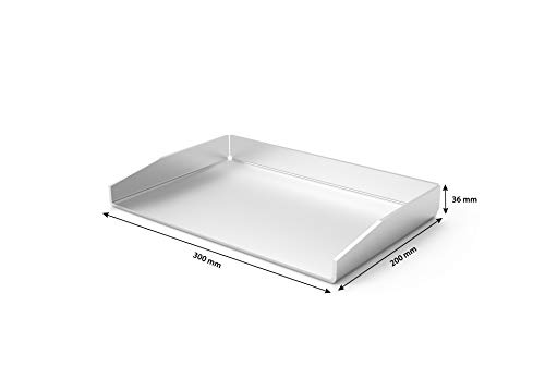 ELITE BBQ V2A - Plancha universal de acero inoxidable para barbacoa (20 x 30 mm, grosor de 4 mm, apta para barbacoas de carbón vegetal, como Weber Napoleon Grill, Campingaz Broil King