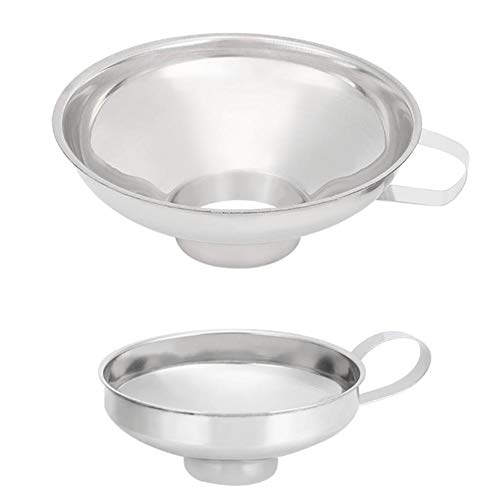 Embudo de conservas de acero inoxidable de 2 piezas, embudo de conservas de boca ancha de acero inoxidable para el hogar, accesorios de cocina con tolva de taza