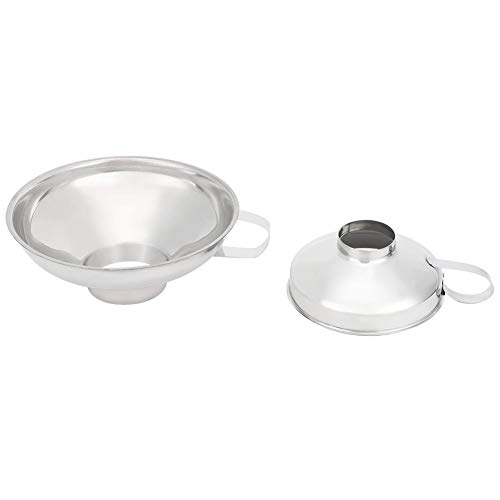 Embudo de conservas de acero inoxidable de 2 piezas, embudo de conservas de boca ancha de acero inoxidable para el hogar, accesorios de cocina con tolva de taza