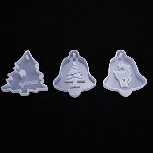 EmNarsissus Molde de Resina epoxi de Cristal DIY Colgante de árbol de Navidad Alce Bolsa Colgante decoración Molde de Silicona moldes de Resina epoxi