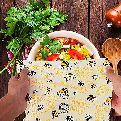 Envoltorio Cera De Abeja, Wraps, Hospaop Wrap reutilizable Eco Friendly Zero Waste Almacenador de Alimentos para Quesos,Frutas,Vegetales