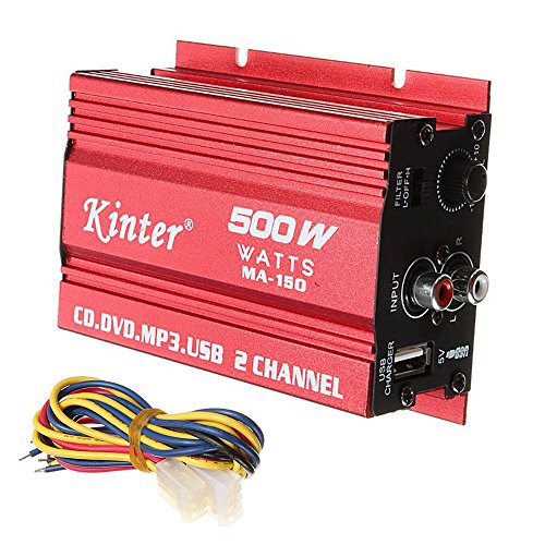 ePathChina® 500 W MA-150 DC9 – 15 V 2-Ch Mini Hi-Fi estéreo Amplificador de Audio Amplificador subwoofer para Coche Motocicleta