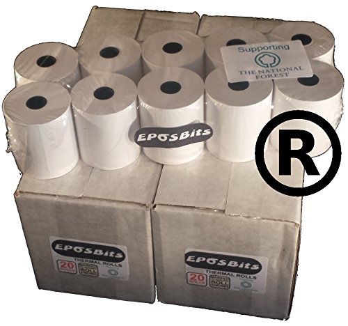 eposbits® marca rollos para Casio SE-G1 SEG1 se G1 blanco rollos de caja registradora – 40