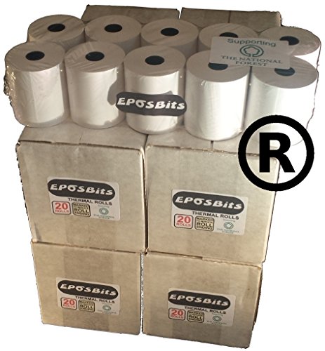 eposbits® marca rollos para Casio SE-G1 SEG1 se G1 blanco rollos de caja registradora – 80