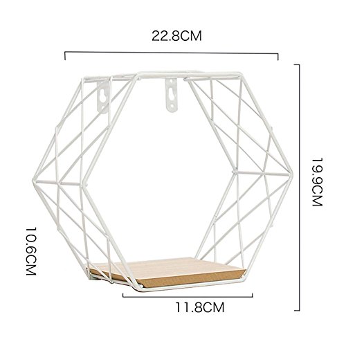 Estante de exhibición montado en la pared, rejilla hexagonal del hierro de la pared figura geométrica decoración del hogar para el dormitorio de la sala por 332PageAnn