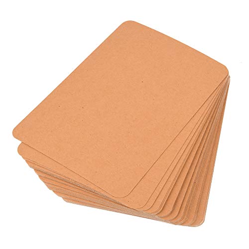 ewtshop® - Tarjetas de cartón, 50 unidades, DIN A6, cartón natural, papel kraft, marrón natural