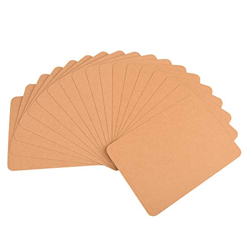 ewtshop® - Tarjetas de cartón, 50 unidades, DIN A6, cartón natural, papel kraft, marrón natural