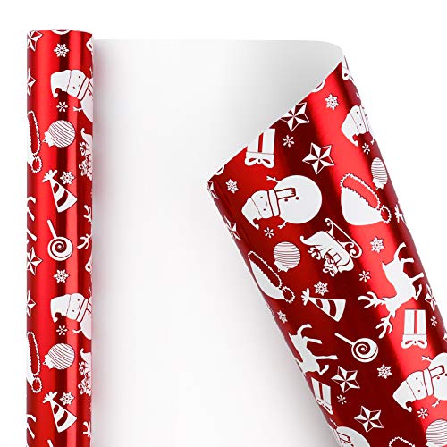 EXCEART 4 Piezas de Papel de Regalo de Navidad Rollos de Papel de Aluminio Envoltorios de Dulces Papel de Regalo Festivo para Navidad Cumpleaños Vacaciones