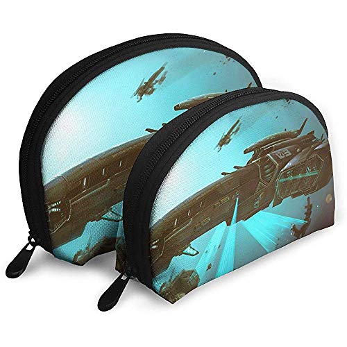 Explorando la Nave Espacial Fantasy Space Bolsas portátiles Bolsa de Maquillaje Bolsa de Aseo Bolsas de Viaje portátiles multifunción con Cremallera