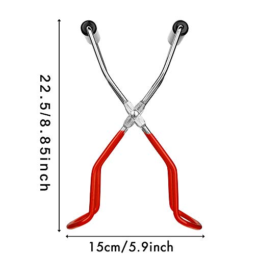 Feliciay - Pinzas Para Levantar Tarros Conservas, Mango de Inoxidable Calidad, Agarre Seguro, Antideslizante, Plegable, Compatible Con Embudo Silicona, Vidrio Normales Conservas (Rojo)