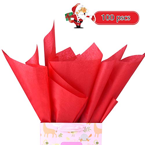 FEPITO 100 hojas de papel plateado para envolver copos de nieve, papel de seda navideño de gran tamaño para bricolaje y manualidades, bolsas de regalo, decoración (14"x 20")