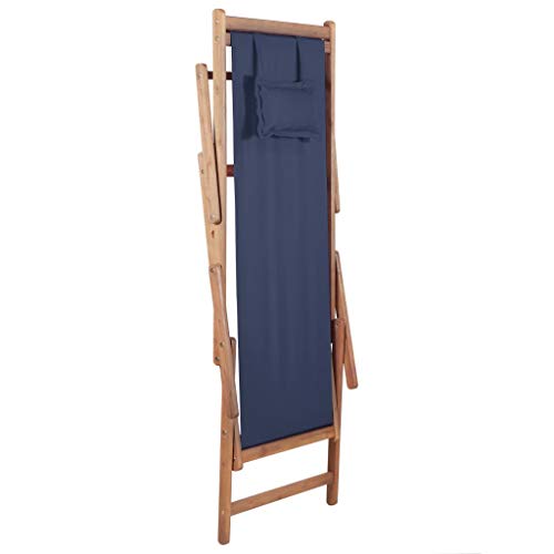 Festnight Silla de Playa Jardin Tumbonas Plegable 3 Posiciones Ajustables con Almohada Azul