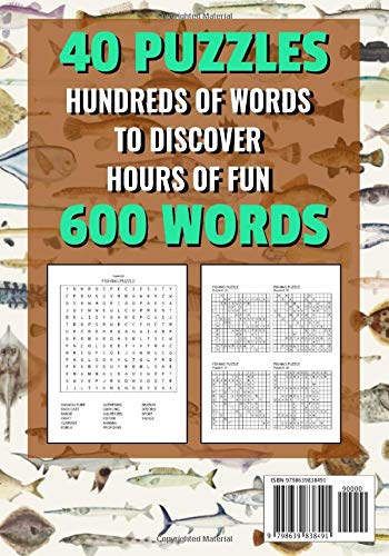 Fishing Word Search Puzzle Book: Word Searches with Large Print about Fishing, Oceans, Fishes and More | 7x10 inches, 52 pages | 40 Puzzles & 600 ... Gift for Vacations, Holidays and Free Times