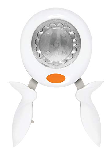 Fiskars Alicates perforadoras, Círculo Festoneado, Ø 5 cm, Para diestros y zurdos, Acero de calidad/Plástico, Blanco/Naranja, XL, 1004715