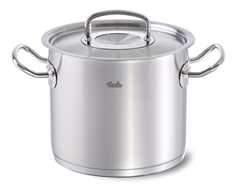 Fissler original-profi collection / Olla alta de acero inoxidable (14 litros, Ø 28 cm) con tapadera, apta para cocinas de inducción, gas, vitrocerámica y eléctricas