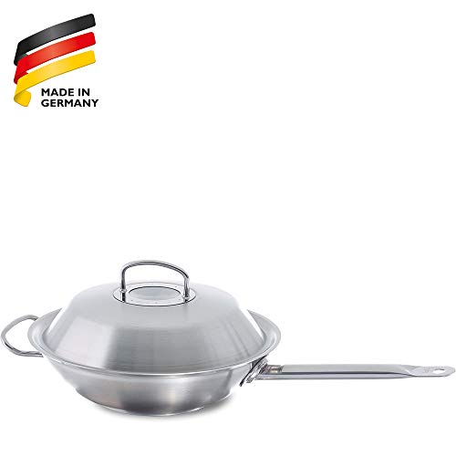 Fissler Original-Profi Collection Wok con Tapa, 30 cm, para Todo Tipo de cocinas, Acero Inoxidable