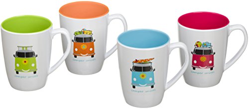 Flamefield Unisex Camper Ideal Taza de melamina (4 Unidades), Multicolor