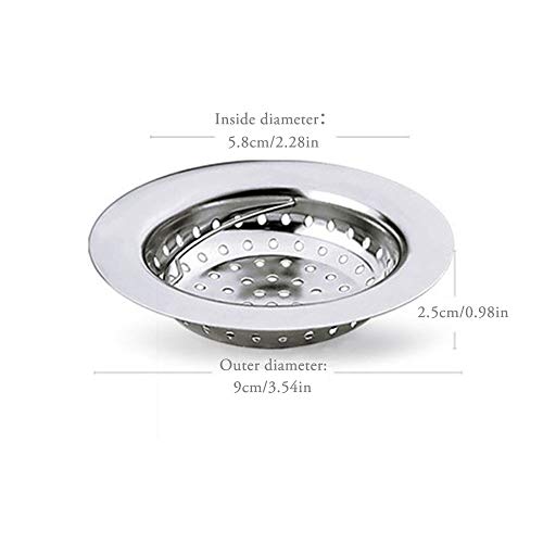 Fleymu Repuesto Colador Fregadero Cocina Apón de Lavabo Accesorio con Asa Acero Inoxidable Residuos Metal Desagüe Tapón Adecuado para Tocador Baño Fregadero Cocina Residuos Filtro Evitar Bloqueo