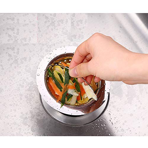 Fleymu Repuesto Colador Fregadero Cocina Apón de Lavabo Accesorio con Asa Acero Inoxidable Residuos Metal Desagüe Tapón Adecuado para Tocador Baño Fregadero Cocina Residuos Filtro Evitar Bloqueo