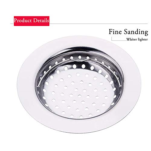 Fleymu Repuesto Colador Fregadero Cocina Apón de Lavabo Accesorio con Asa Acero Inoxidable Residuos Metal Desagüe Tapón Adecuado para Tocador Baño Fregadero Cocina Residuos Filtro Evitar Bloqueo