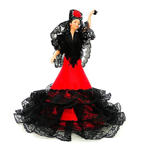 Folk Artesanía Muñeca Porcelana andaluza o Flamenca 28 cm Original Fabricado en España