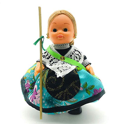 Folk Artesanía Muñeca Regional colección de 15 cm con Vestido típico Castellonera (Castellón) España.