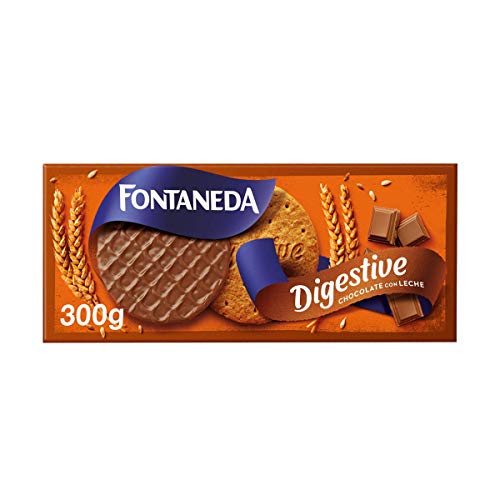 Fontaneda - Digestive Galletas Cubiertas de Chocolate con Leche, 300 g