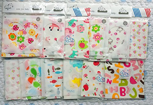 Fontee Baby Paquete de 12 bebé Bandana Baberos del pañuelo para Niñas Suave, cómodo, Lavable a máquina, muy absorbente Bandana baberos para dentición bebés, linda impreso bandana baberos (chicas)