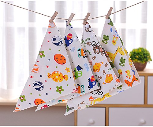 Fontee Baby Paquete de 12 bebé Bandana Baberos del pañuelo para Niñas Suave, cómodo, Lavable a máquina, muy absorbente Bandana baberos para dentición bebés, linda impreso bandana baberos (chicas)