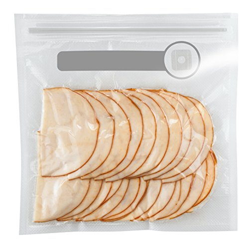 Foodsaver FVB015X Bolsas para envasador al vacío con cierre tipo zip, 0.95 litros, 0 Decibelios, Plástico, Transparente + FSC003-I-065 - Set de 3 tarros de envasado al vacío