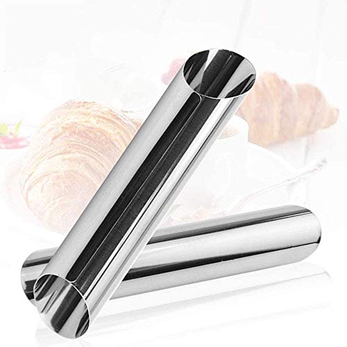 FORE 10PCS Tubos de Cannoli de Panqueque de Acero Inoxidable, Crema Cuerno Molde Tornillo Molde de Croissant, para Hornear Panqueques, Croissants, Panecillos Daneses