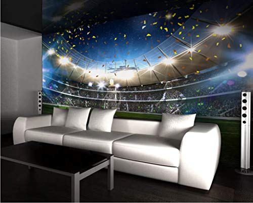 Fotomurales Tamaño Personalizable Mural Papel Tapiz 3D Foto Campo De Fútbol Sala De Estar Sofá Tv Fondo Dormitorio Tela De Seda Mural 200(Ancho) X140(Alto) Cm