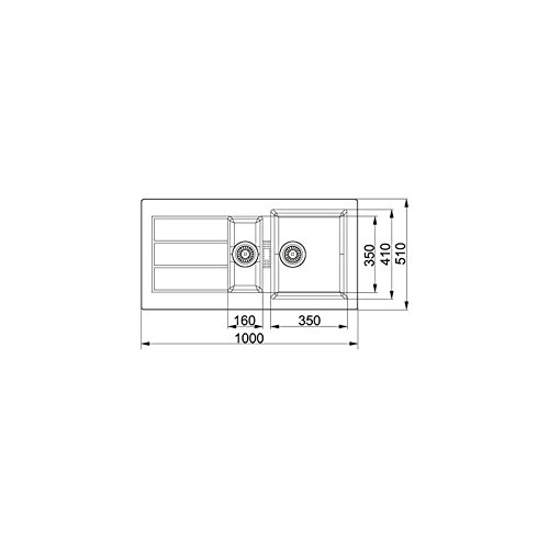 Franke SID 651 Lavabo sobre-encimera Rectangular - Fregadero (Lavabo sobre-encimera, Rectangular, Blanco, 2 senos, Rectangular, 350 x 410 mm)