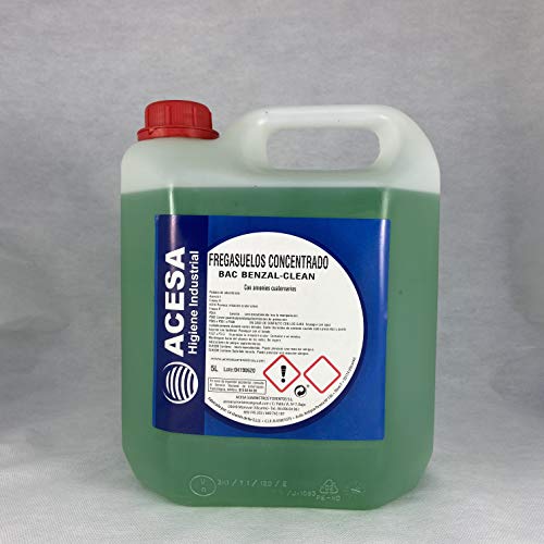 Fregasuelos Antibacterias Concentrado de uso Profesional Desinfectante y Bactericida de uso Profesional y Doméstico para Todo tipo de superficies. Con aroma. ACESA Formato industrial 5 litros.