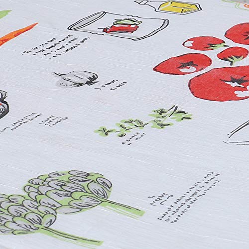 Frenessa Juego de Visillos Estampadas con Presillas Pack 2 Cortinas Translucidas para Dormitorio o Cocina Decoración de Ventanas, Diseño de Vegetales, 100 x 140 cm